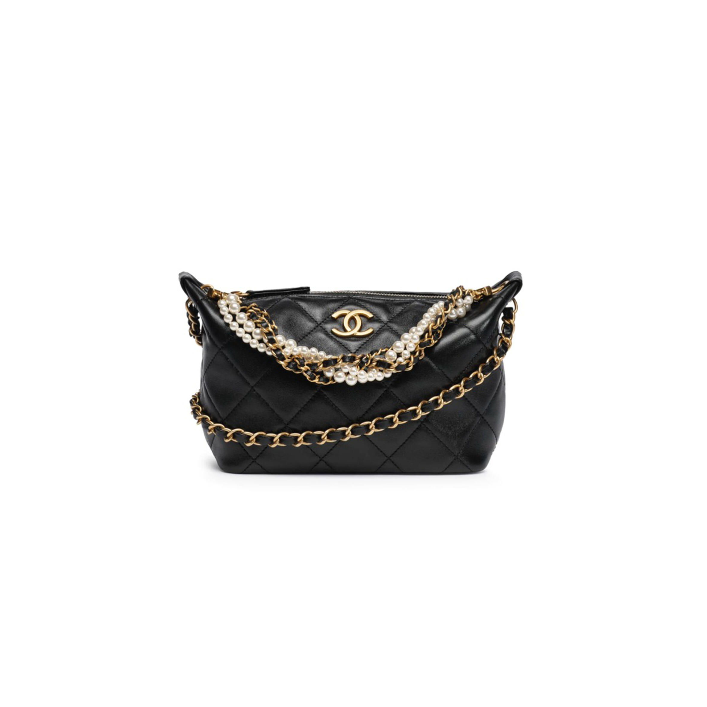 CHANEL PEARL CHAIN LUNCHBOX BAG AS5898 (23.5*13*7.5cm)  
